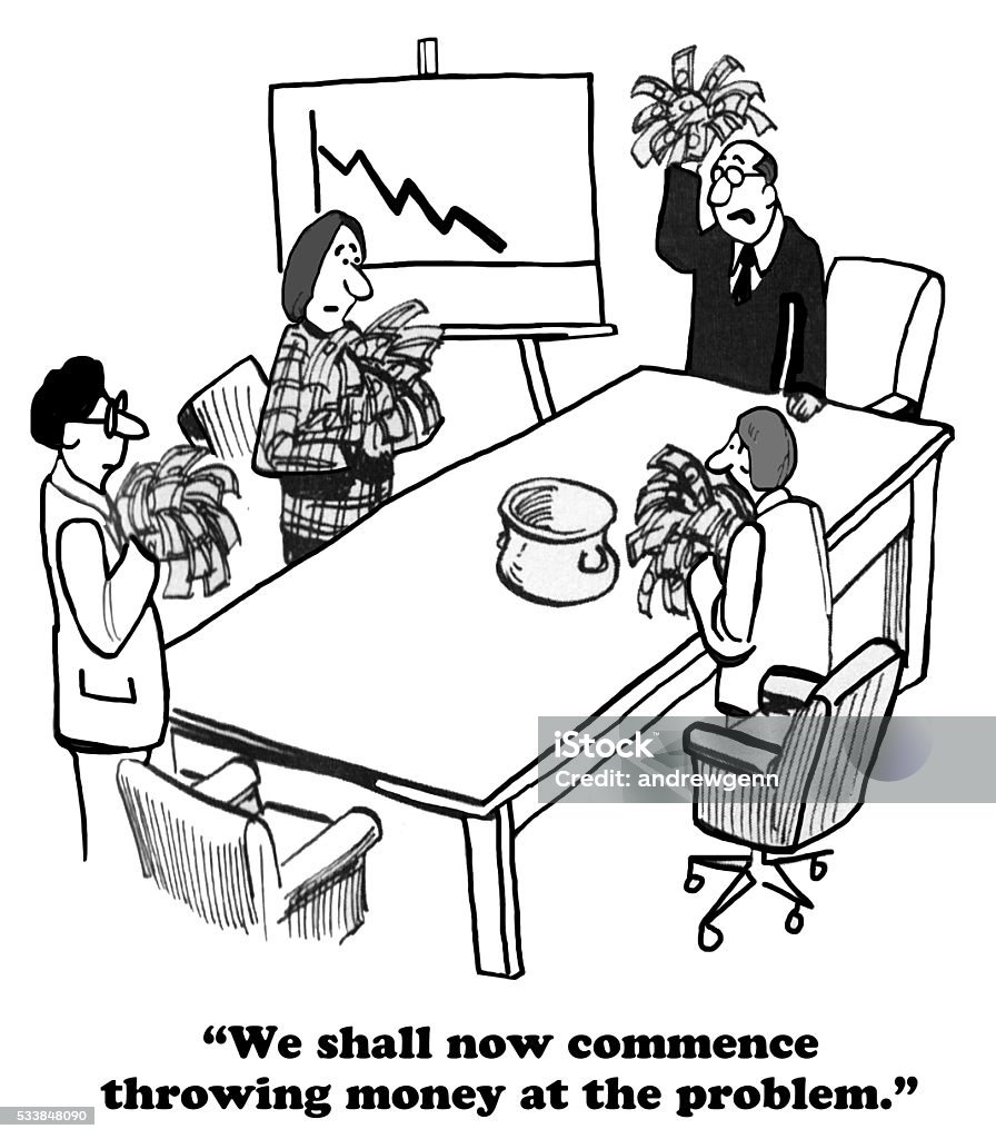 Throw Less At The Problem Throw Money At Problem Stock Illustration - Download Image Now ...