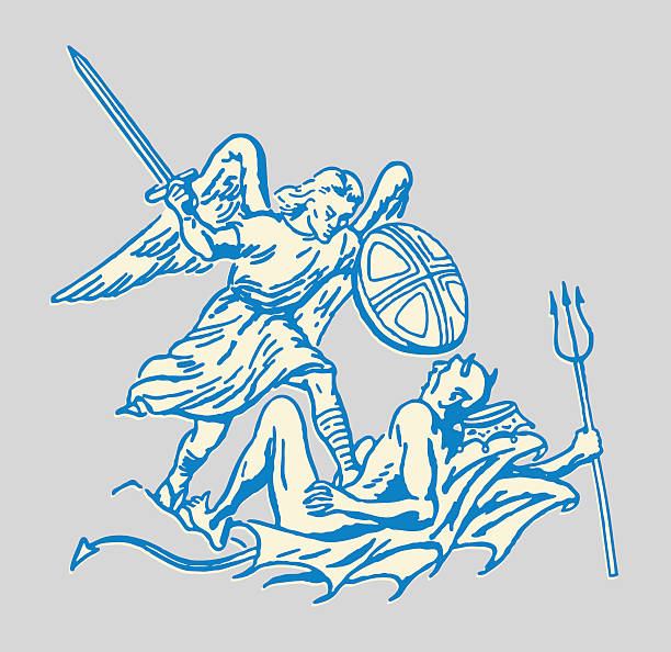 Angel Fighting with Devil http://csaimages.com/images/istockprofile/csa_vector_dsp.jpg spiritual warfare stock illustrations
