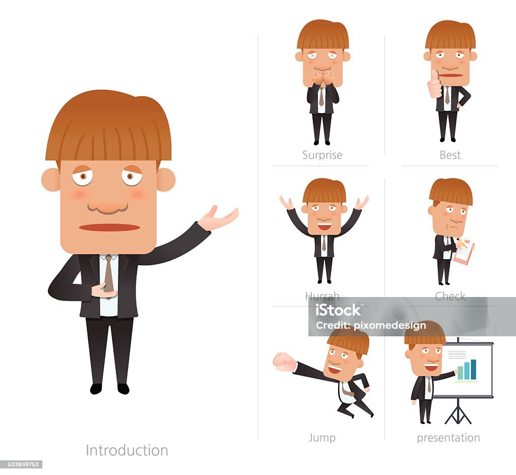 Businessman corporate life flat design 7set-employee 2015 stock vector