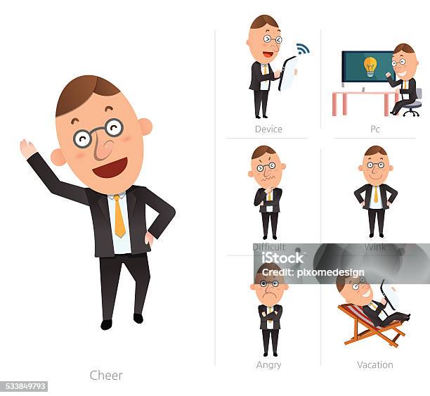 Businessman Corporate Life Flat Design 7setemployee Stock Illustration - Download Image Now