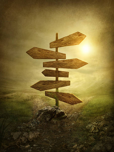 istock Wooden arrows road sign 533850095