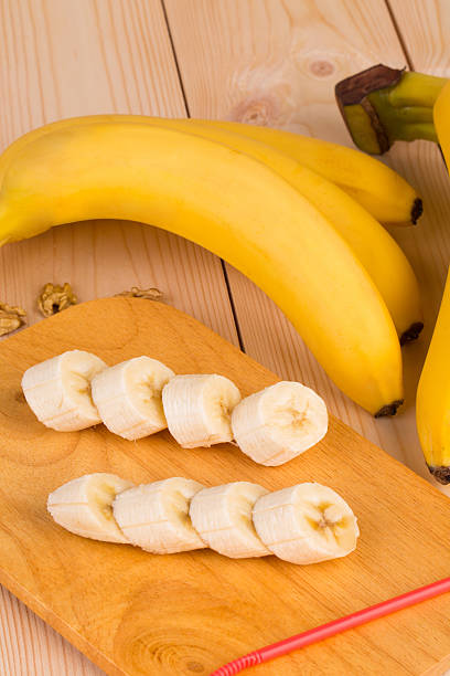 istock Banana composition on wooden board. 533850740