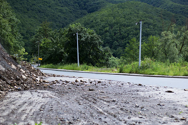 istock Landslide on the road 533852350