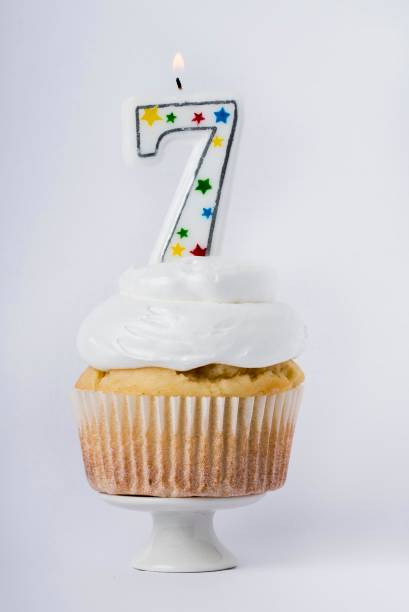 istock Cupcake with white background and candle 533852493