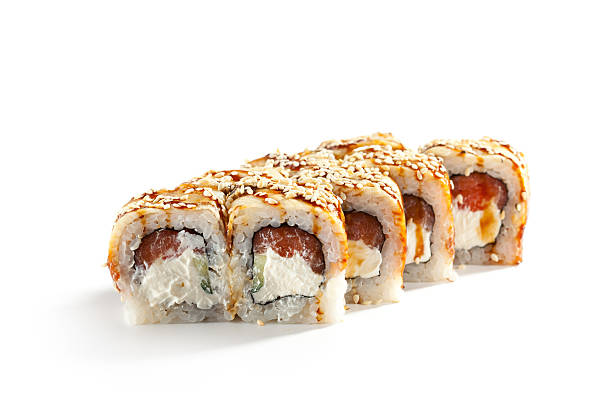 istock Salmon and Smoked Eel Maki Sushi 533852778
