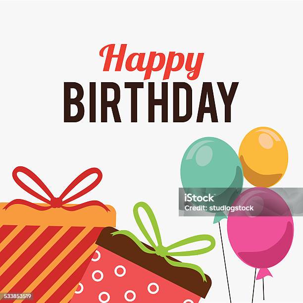 Birthday Design Vector Illustration Stock Illustration - Download Image Now - 2015, Anniversary, Balloon