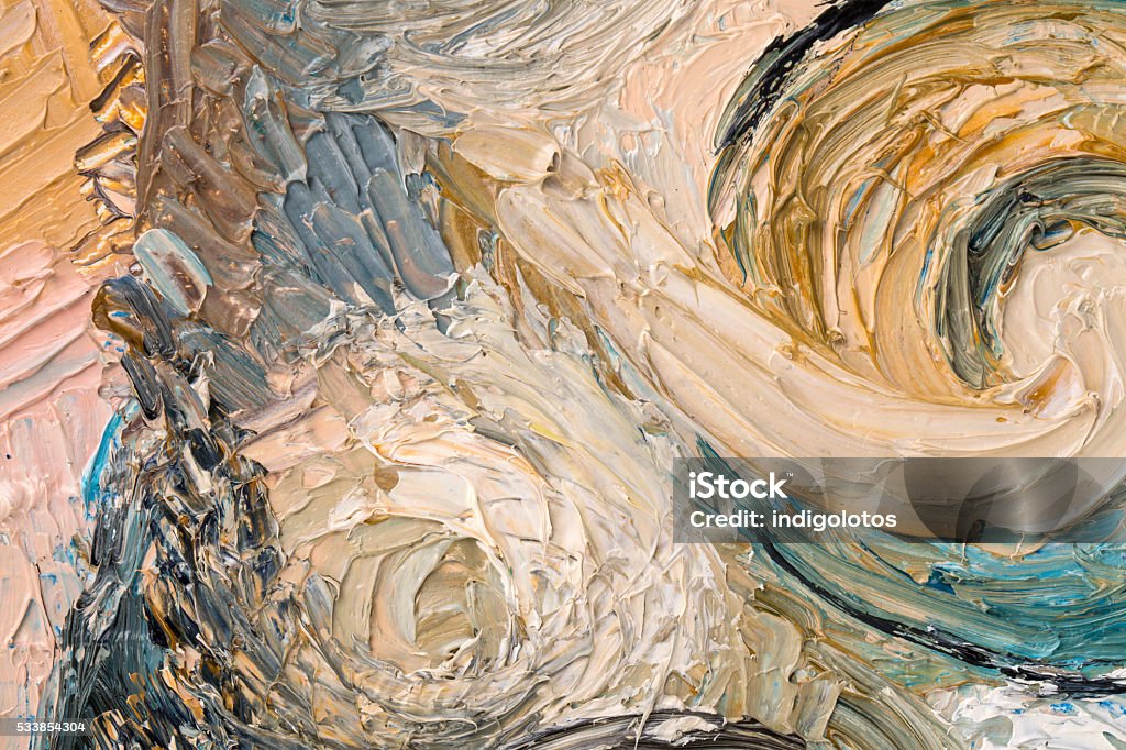 Abstract painting of circles. Abstract painting of circles. Close up. Whole background. Impressionism Stock Photo