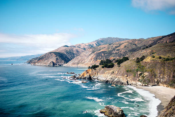 california strada costiera - california coastline foto e immagini stock