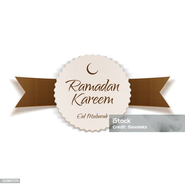 Saluto Ramadan Kareem Eid Mubarak Etichetta - Immagini vettoriali stock e altre immagini di Affari finanza e industria - Affari finanza e industria, Allah, Arabesco - Stili