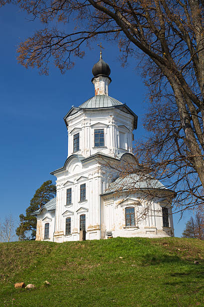 istock Nilo-Stolobensky monastery, white church 533863374