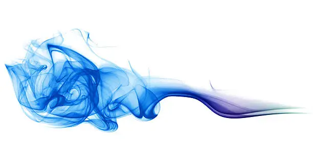 Photo of Colored smoke on white background abstract art texture