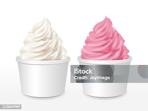 istock blank paper cup with ice cream set 533869989