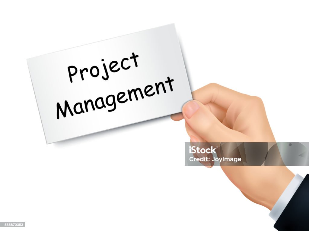 Project Handle Project Management Card In Hand Stock Illustration - Download Image Now ...