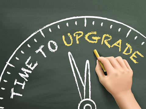 One Time Upgrade Time To Upgrade Written By Hand Stock Illustration - Download Image Now ...