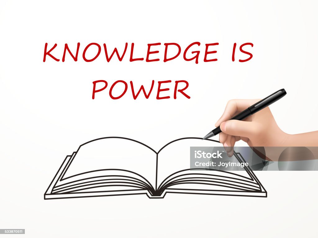 Written Knowledge Knowledge Is Power Written By Human Hand Stock Illustration - Download ...