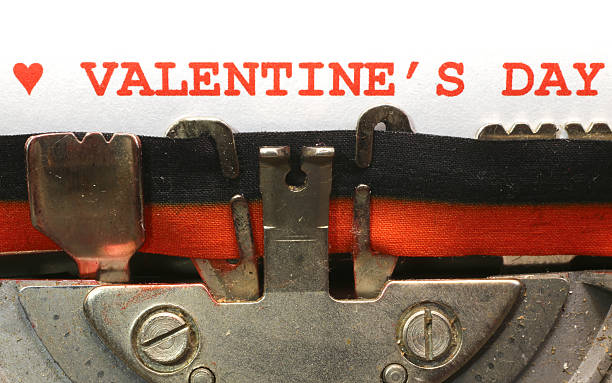 istock written with the typewriter Valentines Day in red ink 533871539