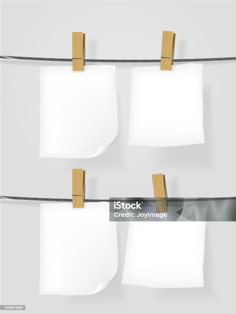 Blank Notes On Rope Stock Illustration - Download Image Now - 2015 ...