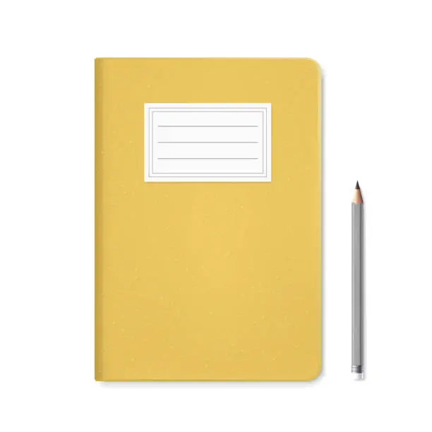 Vector illustration of blank notebook template and pen