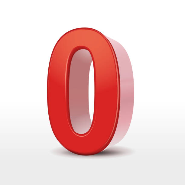 red 3d number 0 red 3d number 0 isolated on white zero number stock illustrations