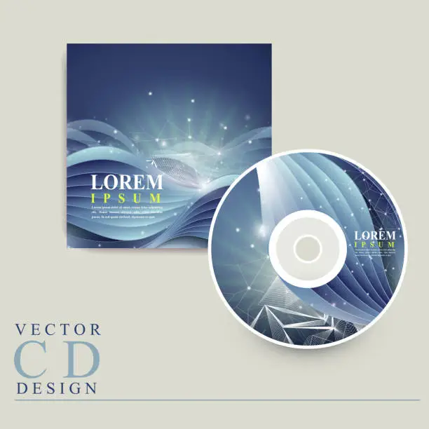 Vector illustration of abstract technology background for CD cover