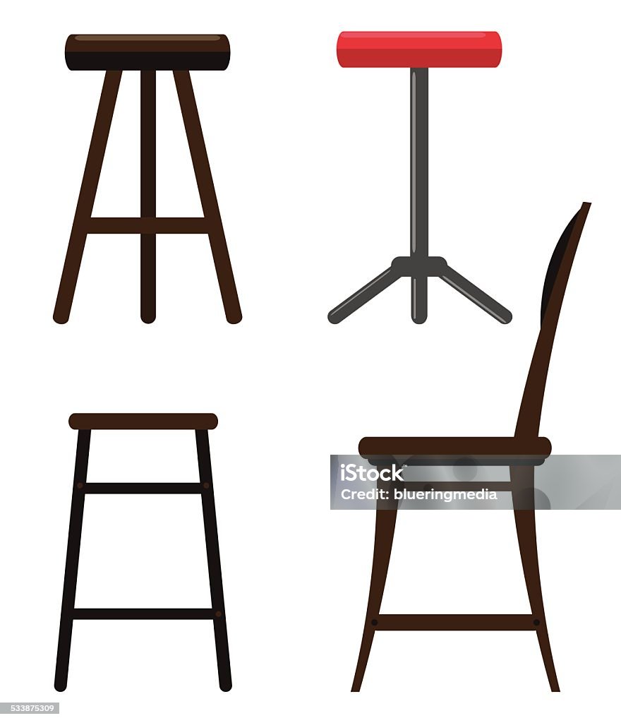 Stools Illustration of different kind of chairs 2015 stock vector