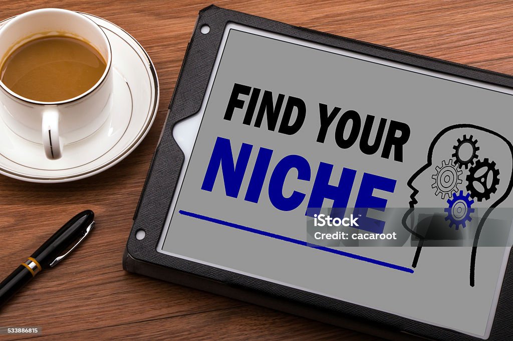 find your niche find your niche on tablet computer 2015 Stock Photo