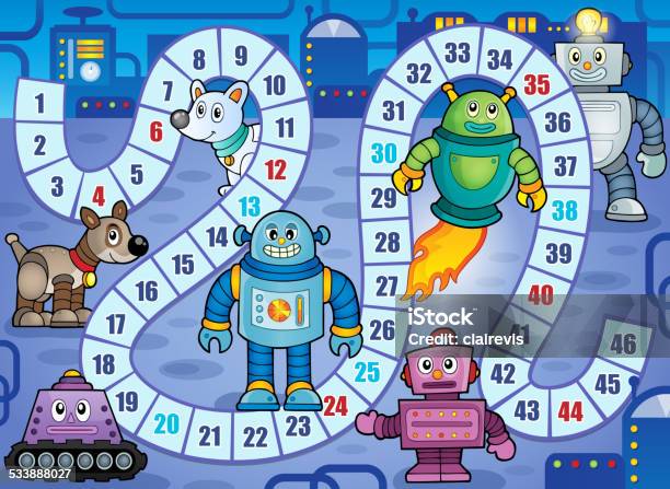 Board Game Theme Image 7 Stock Illustration - Download Image Now - Board Game, Robot, 2015