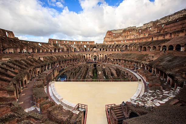 Inside the Colosseum, Rome A panoramic view inside the Roman Colosseum inside the colosseum stock pictures, royalty-free photos & images