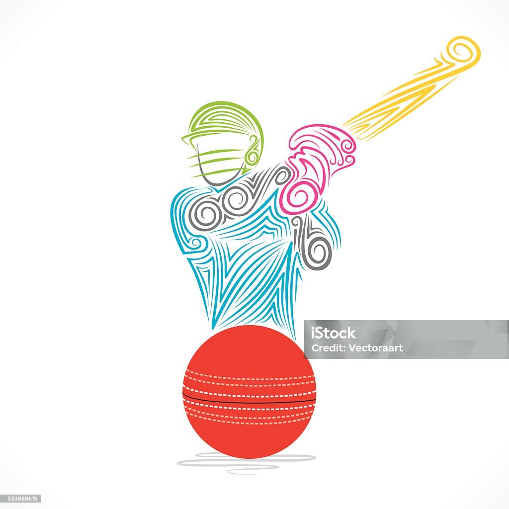 Bannière, design créatif Joueur de cricket - clipart vectoriel de 2015 libre de droits