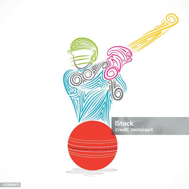 Bannière Design Créatif Joueur De Cricket Vecteurs libres de droits et plus d'images vectorielles de 2015 - 2015, Abstrait, Activité