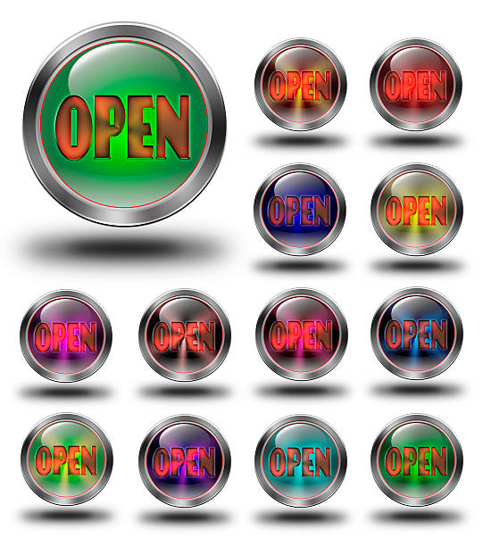 istock Open glossy icons, crazy colors 533889857