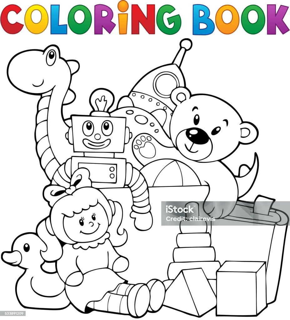 Coloring book heap of toys Coloring book heap of toys - eps10 vector illustration. Coloring stock vector