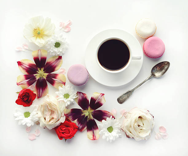 istock macaroon cake and cup of coffee 533891904