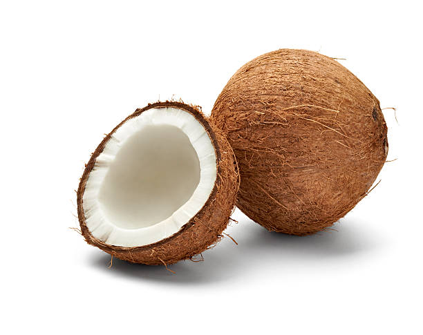 coco de tierra seca copos de alimentos de frutas - coconut flakes fotografías e imágenes de stock