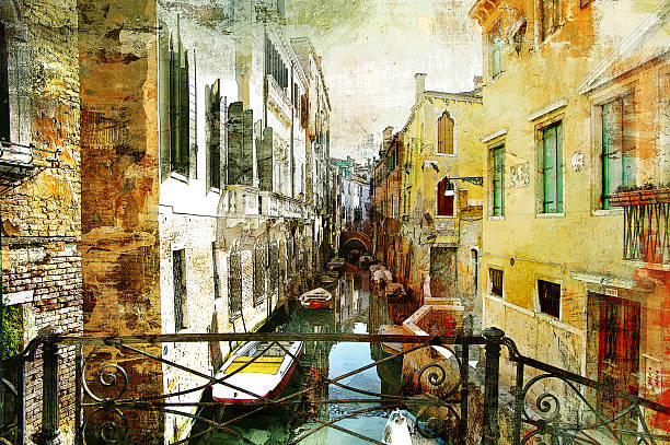 impressionante romantica venezia, in italia. - venice italy ancient architecture creativity foto e immagini stock