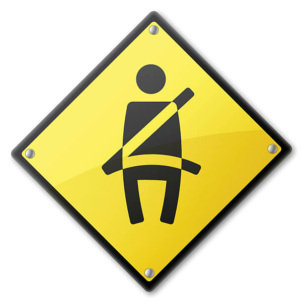 illustrazioni stock, clip art, cartoni animati e icone di tendenza di segno di cintura di sicurezza sedile - warning sign seat belt