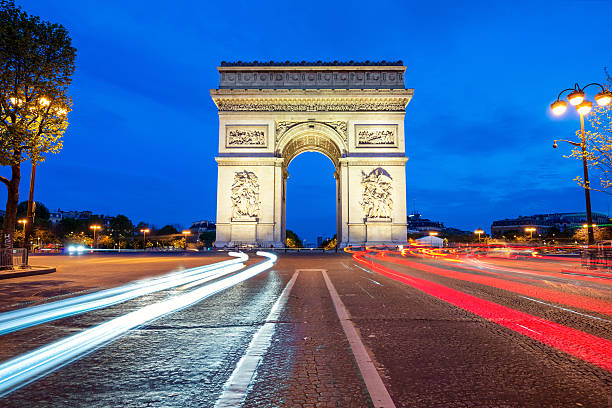 istock Arc de Triumph at night in Paris, France 533897762
