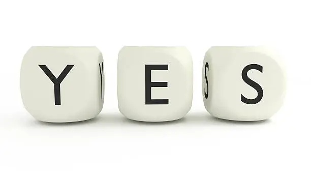 Photo of YES with block letters