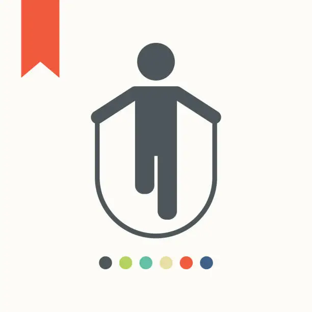 Vector illustration of Person jump roping icon