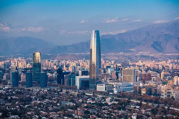 Financial district in Santiago, Chile