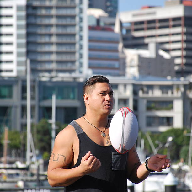istock Polynesian Man with Rugby Ball 533904200