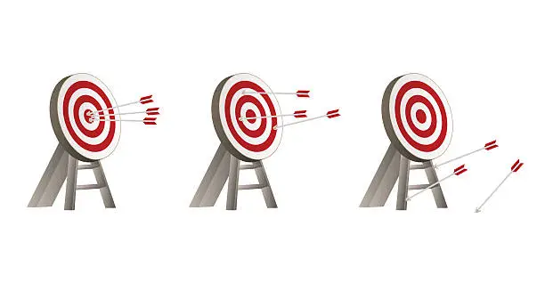 Vector illustration of targets with arrows