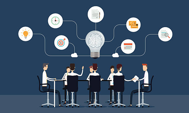 business teamwork meeting and brainstorm concept business teamwork meeting and brainstorm concept practicing stock illustrations