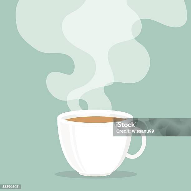 Coffee Cup With Smoke Float Up Stock Illustration - Download Image Now - Coffee - Drink, Coffee Crop, Coffee Cup