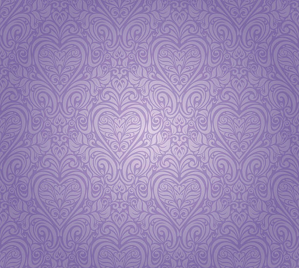 ヴァイオレットヴィンテージのシームレスな花の背景デザイン - baroque style wallpaper pink retro revival点のイラスト素材／クリップアート素材／マンガ素材／アイコン素材