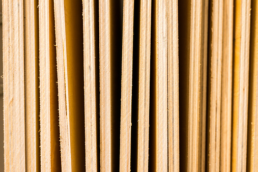 Plywood sheets in the warehouse