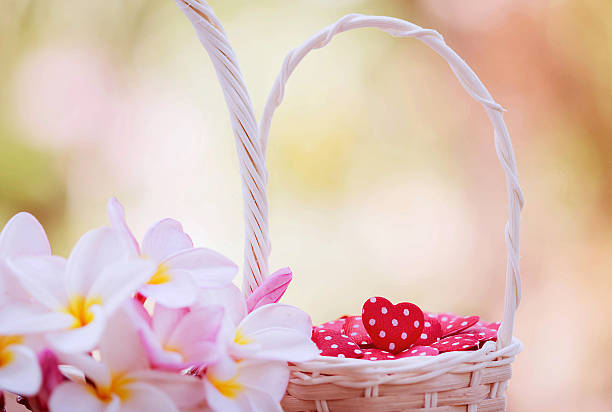 istock Valentines Day background with hearts in basket. 533907831
