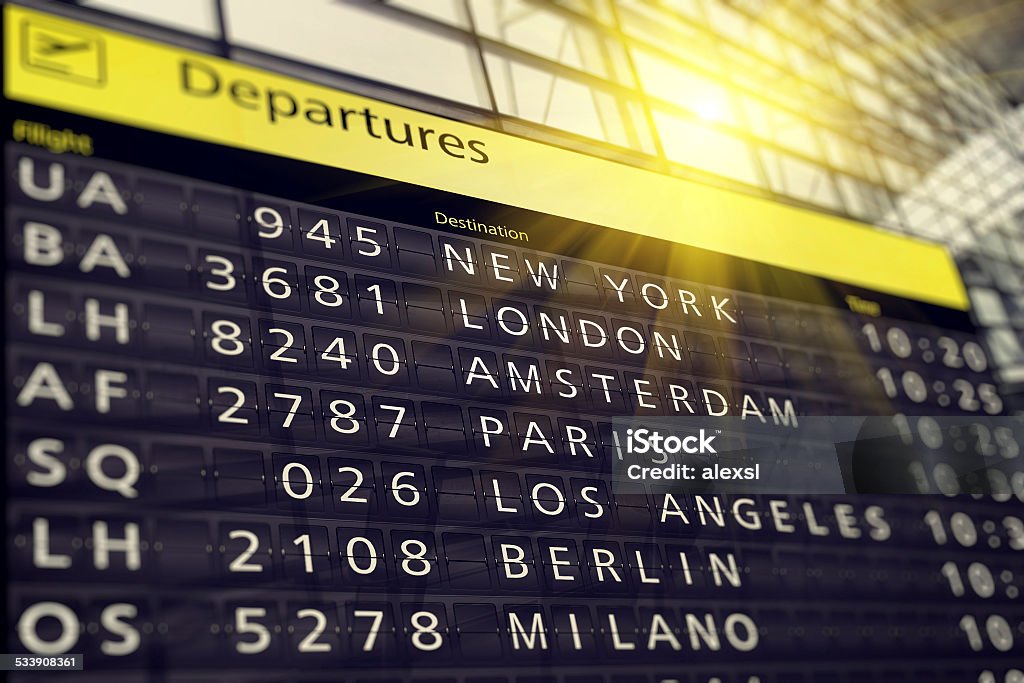 Flughafen Abreise Zeitplan - Lizenzfrei Flugzeug Stock-Foto