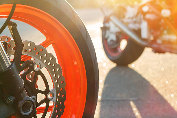 istock Motorcycle wheel with disc brake 533908877