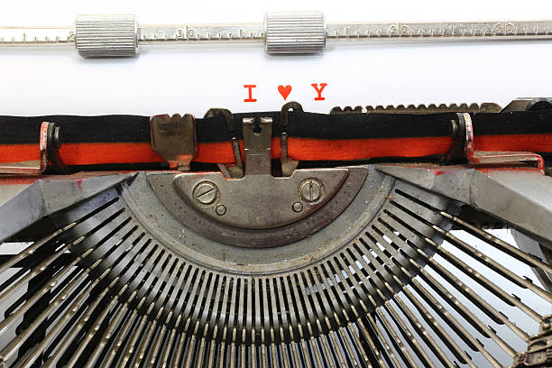 istock written typewriter I Love You with red ink 533909891